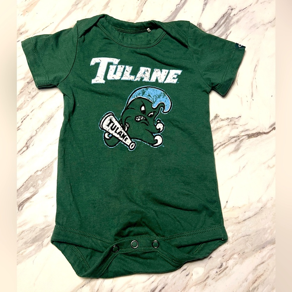 100% Cotton Tulane Onesie 0-3 Month